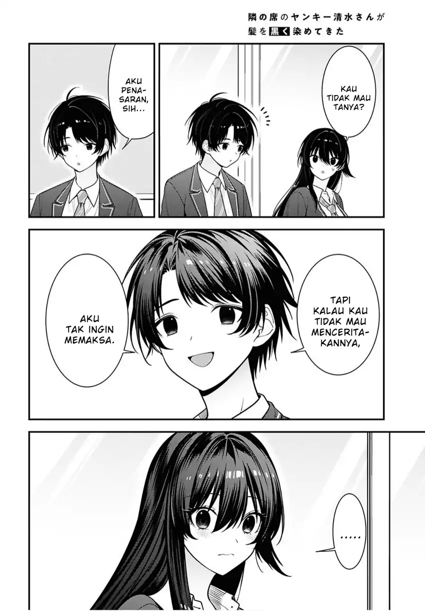 Tonari no Seki no Yankee Shimizu-san ga Kami o Kuroku Sometekita chapter 17 halaman 10