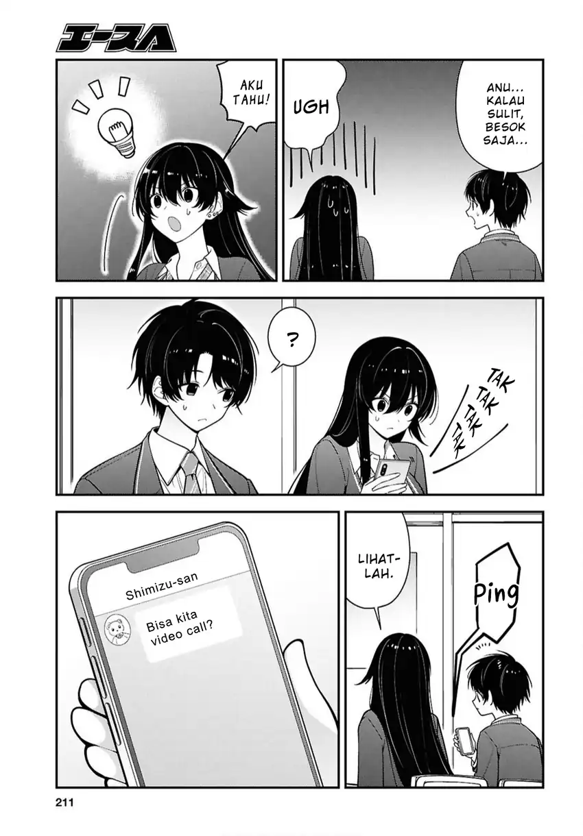 Tonari no Seki no Yankee Shimizu-san ga Kami o Kuroku Sometekita chapter 17 halaman 13