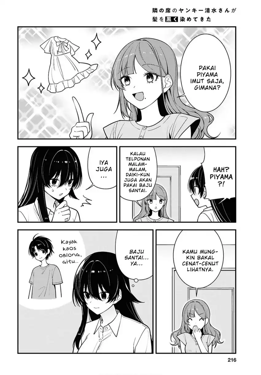 Tonari no Seki no Yankee Shimizu-san ga Kami o Kuroku Sometekita chapter 17 halaman 18