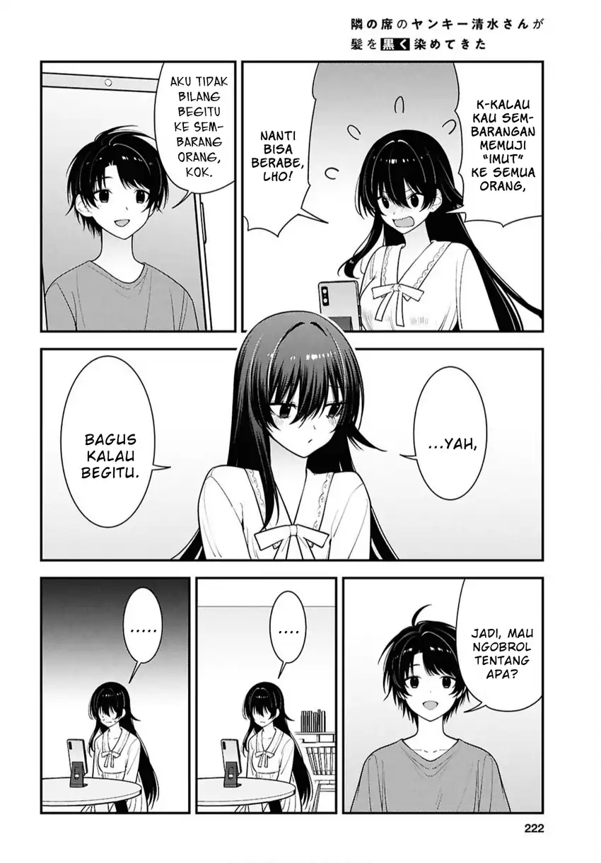 Tonari no Seki no Yankee Shimizu-san ga Kami o Kuroku Sometekita chapter 17 halaman 24