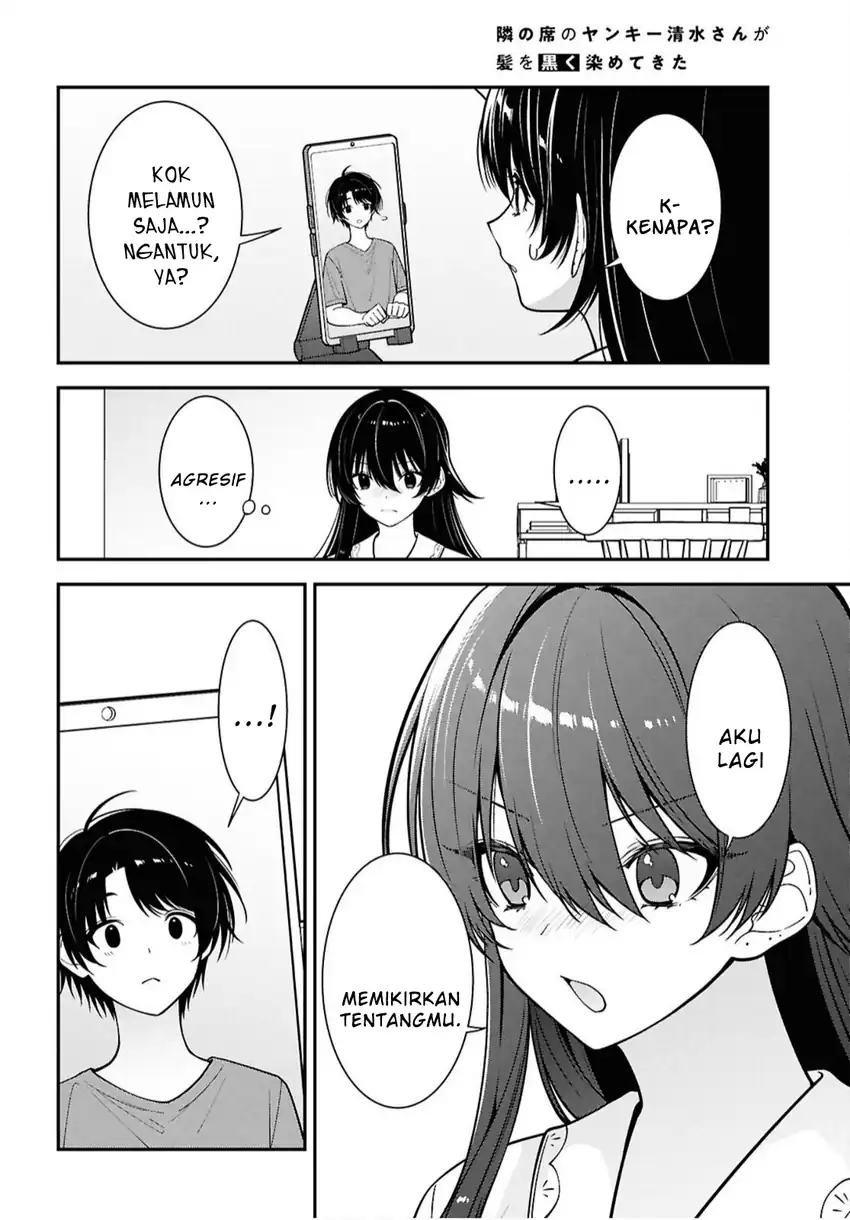 Tonari no Seki no Yankee Shimizu-san ga Kami o Kuroku Sometekita chapter 17 halaman 28