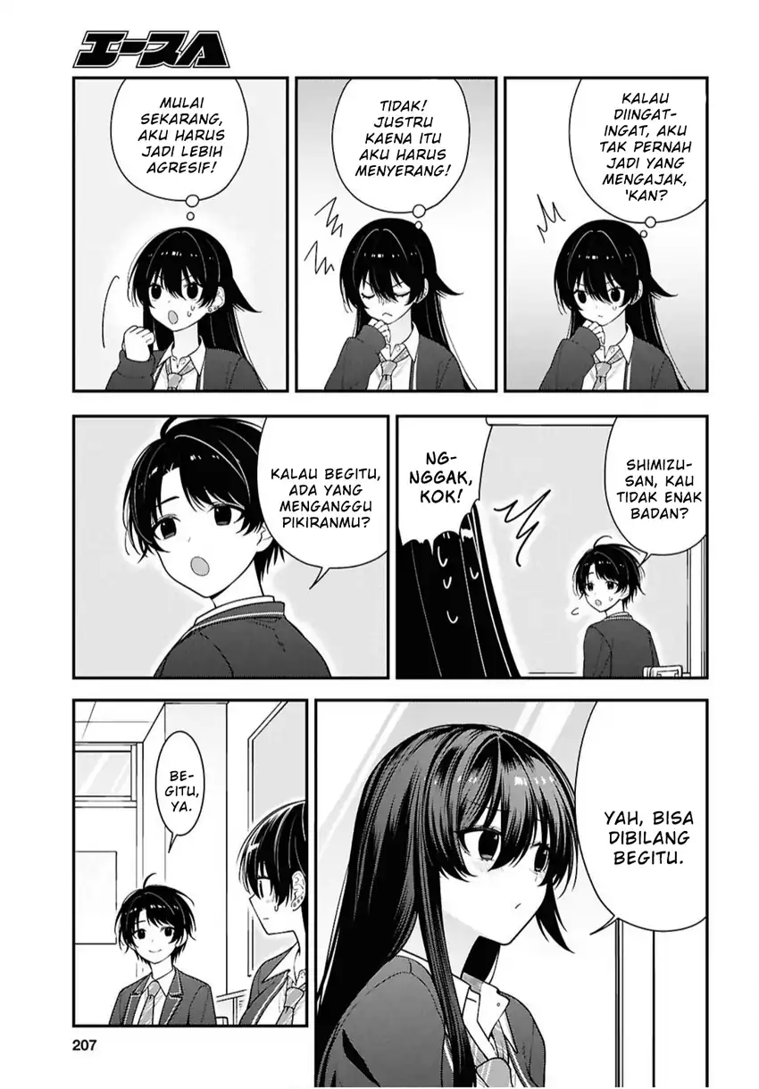 Tonari no Seki no Yankee Shimizu-san ga Kami o Kuroku Sometekita chapter 17 halaman 9